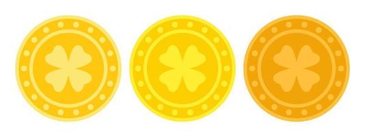 Clover Coin in flat style isolated vector