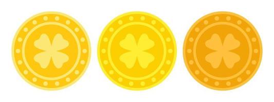 Clover Coin in flat style isolated vector