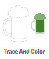 Beer tracing worksheet for kids vector