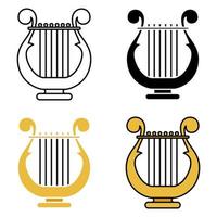Harp in flat style isolated vector