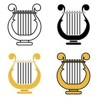 Harp in flat style isolated vector