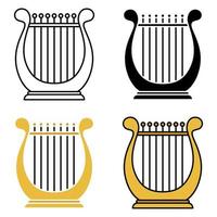 Harp in flat style isolated vector