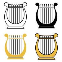 Harp in flat style isolated vector