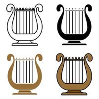 Harp in flat style isolated vector