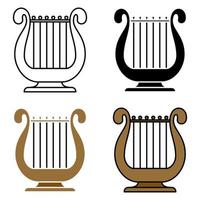 Harp in flat style isolated vector