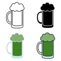 cerveza en plano estilo aislado vector