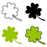 Clover Leaf in flat style isolated vector