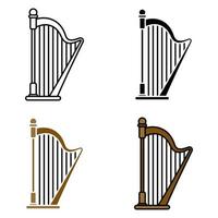 Harp in flat style isolated vector