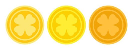 Clover Coin in flat style isolated vector