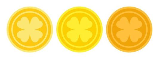 Clover Coin in flat style isolated vector