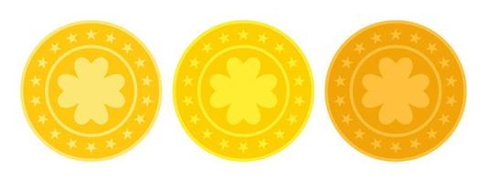 Clover Coin in flat style isolated vector