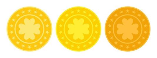 Clover Coin in flat style isolated vector