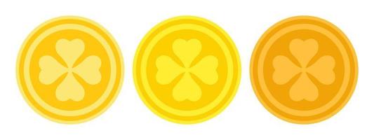 Clover Coin in flat style isolated vector