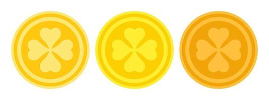 Clover Coin in flat style isolated vector