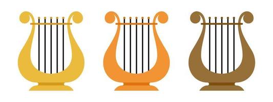 Harp in flat style isolated vector