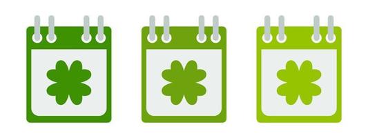 Calendar with Clover in flat style isolated vector