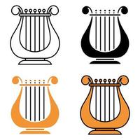 Harp in flat style isolated vector