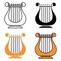 Harp in flat style isolated vector