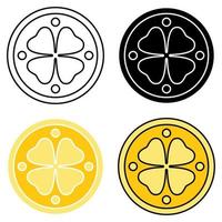 Clover Coin in flat style isolated vector