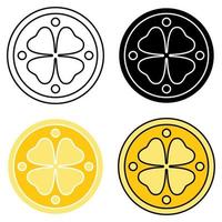 Clover Coin in flat style isolated vector