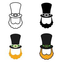 Leprechaun Hat with Beard in flat style isolated vector