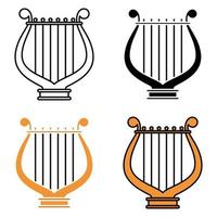 Harp in flat style isolated vector