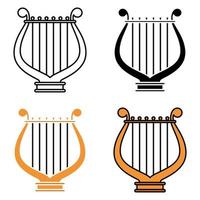 Harp in flat style isolated vector