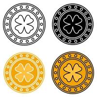 Clover Coin in flat style isolated vector