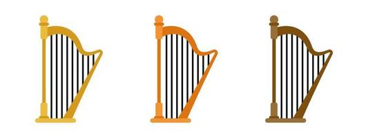 Harp in flat style isolated vector