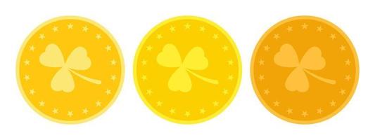 Clover Coin in flat style isolated vector