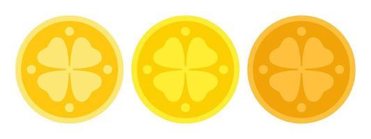 Clover Coin in flat style isolated vector