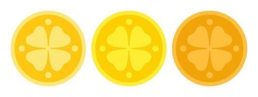 Clover Coin in flat style isolated vector