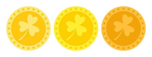 Clover Coin in flat style isolated vector