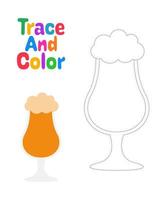 Beer tracing worksheet for kids vector