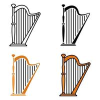 Harp in flat style isolated vector