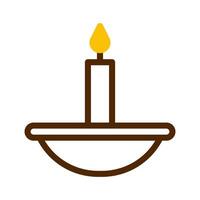 candle icon duotone brown yellow style ramadan illustration vector element and symbol perfect.