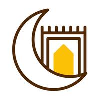 rug icon duotone brown yellow style ramadan illustration vector element and symbol perfect.