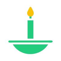 candle icon solid green yellow style ramadan illustration vector element and symbol perfect.