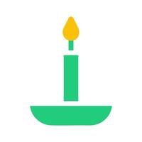 candle icon solid green yellow style ramadan illustration vector element and symbol perfect.