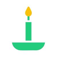 candle icon solid green yellow style ramadan illustration vector element and symbol perfect.