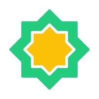 decoration icon solid green yellow style ramadan illustration vector element and symbol perfect.