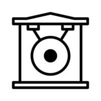 gong icono duotono negro estilo chino nuevo año ilustración vector Perfecto