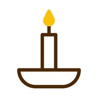 candle icon duotone brown yellow style ramadan illustration vector element and symbol perfect.