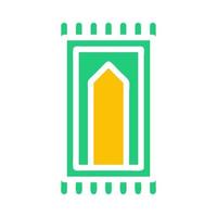 alfombra icono sólido verde amarillo estilo Ramadán ilustración vector elemento y símbolo Perfecto.