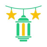 decoration icon solid green yellow style ramadan illustration vector element and symbol perfect.