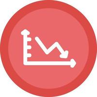 Declining Line Graph Vector Icon Design