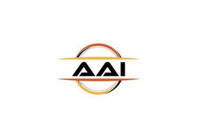 AAI letter royalty ellipse shape logo. AAI brush art logo. AAI logo for a company, business, and commercial use. vector