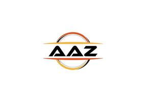 AAZ letter royalty ellipse shape logo. AAZ brush art logo. AAZ logo for a company, business, and commercial use. vector