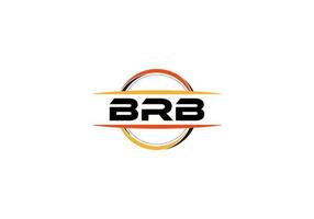 BRB letter royalty ellipse shape logo. BRB brush art logo. BRB logo for a company, business, and commercial use. vector