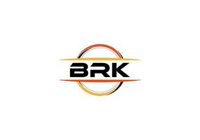 BRK letter royalty ellipse shape logo. BRK brush art logo. BRK logo for a company, business, and commercial use. vector